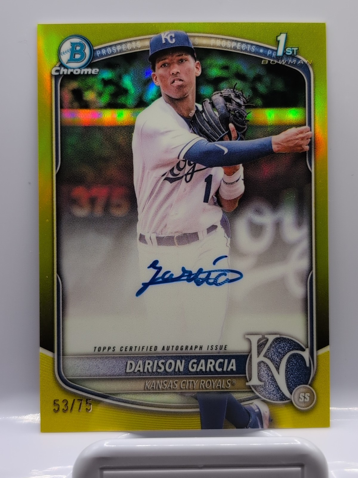 2025 Bowman Chrome Darison Garcia Yellow Refractor Auto /75 #CPA-DG RC Rookie