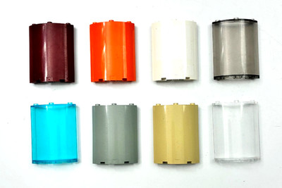 Lego  4 Panel Zylinder 30562 Space grau transparent orange scheibe 35276 Fenster