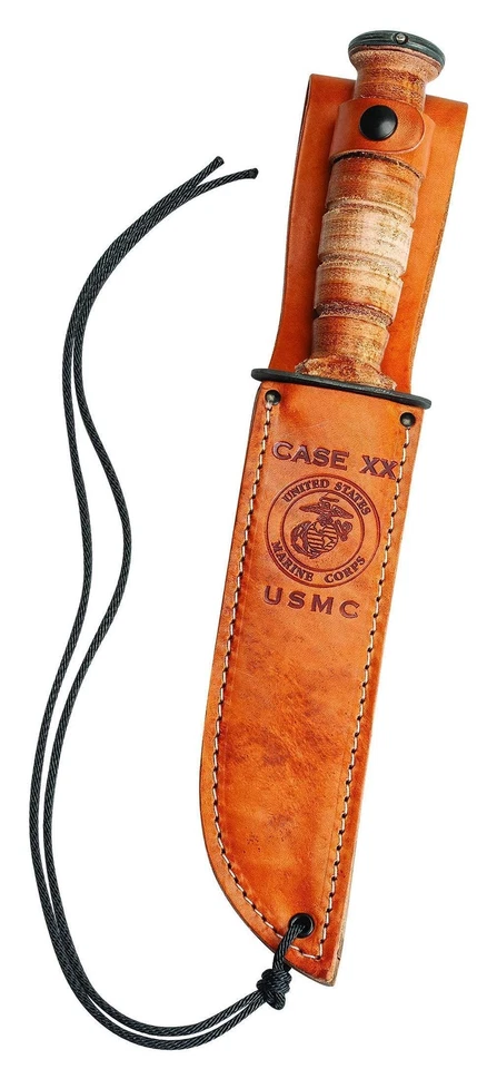 Cuchillo Case Military 00334 USMC con Hoja Fija de Carbono 1095 Cuero Genuino S... Foto 4 de 4