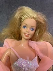 Vintage 80’s Peaches N’ Cream Taiwan Barbie In Sheer Dress & Plastic Pump Shoes