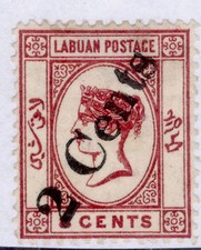 NORTH BORNEO - Labuan QV SG26a, 2c on 8c No dot lower left, UNUSED. Cat &pound;250.