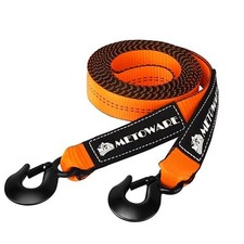 Tow Strap with Hooks - 10,000lbs Tree Saver Winch Strap - Emergency 2" x 20ft