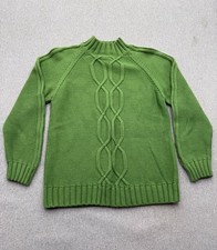 Children  s Greendog Mock Turtleneck Sweater 7X 100 Cotton Knit Green
