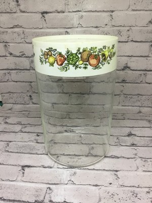 Vintage Pyrex Spice of Life Stackable Store and See Glass Canister 7.25x4.5 