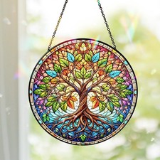 Tree of Life Stained Glass Suncatcher Handmade Wildlife ArtTree of Life Art Gift