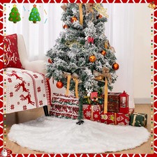 30.7inch Christmas Tree Skirts - Premium Plush Faux Fur Floor Mat Xmas Gift US