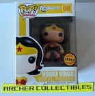 Funko Pop DC Super Heroes Wonder Woman #08 Chase Metallic Rare Yellow Banner