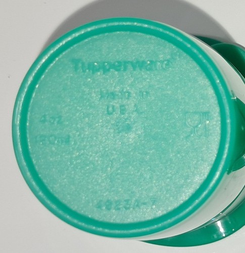 Tupperware Salt & Pepper Shakers Open House 4.5"H Flower Top Teal Green NOS - Bild 8 von 10