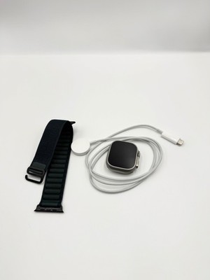 Apple Watch Ultra 49mm Cellular Titanium Case Green Alpine Loop Band | READ