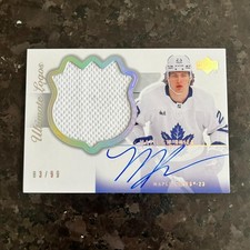 2023-24 Upper Deck Ultimate Logos Retro Rookie Jersey Auto Matthew Knies /99