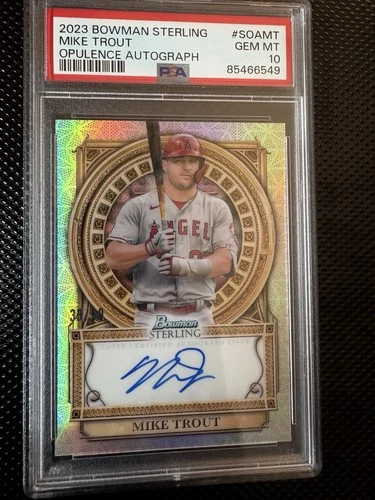 2023 Bowman Sterling Opulence Mike Trout Auto /99 PSA 10