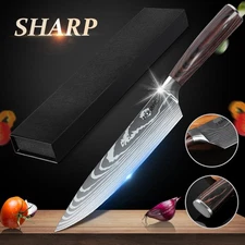 Kitchen Knives Damascus Drawing Cleaver Slicer Santoku Chef knife Cooking Cutter