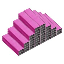 10 Pack 10000pcs 26/6 Standard Staples, 1/4" Leg Length, Rose Red