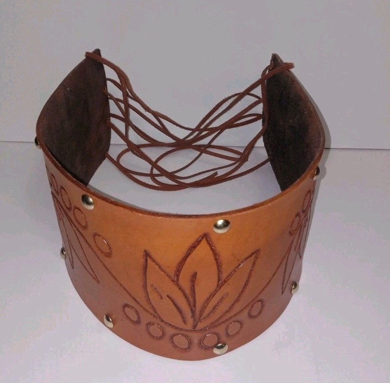 Handmade Genuine Leather Wide Corset Belt, 24" X 5"