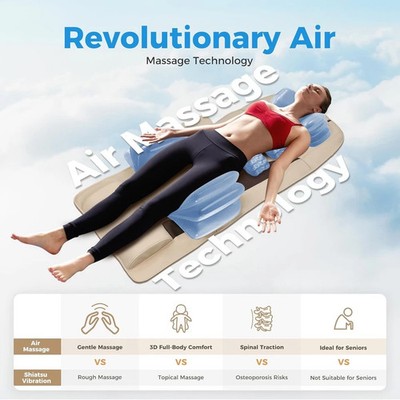 FUPTOS FULL BODY MASSAGE MAT WITH AIRBAG STRETCHING, GENTLE BROWN -  BROWN/BEIGE