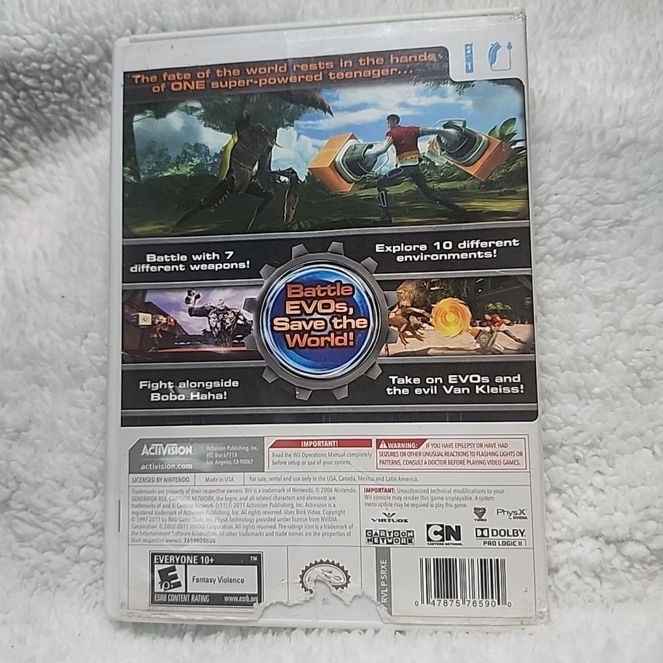 Nintendo Wii Generator Rex Agent Of Providence Video Game Rated E Everyone 10+ - Image 2 of 3