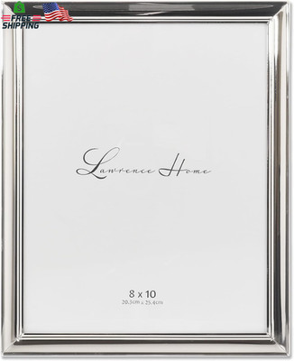 Lawrence Frames Strata Metal Picture Frame, 8X10, Silver