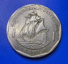 2004 Elizabeth II East Caribbean States 1 One Dollar Coin.