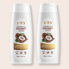 Yoly Coconut Shower Gel – Nourishing & Refreshing Cleanse, 25.3 fl oz (2-Pack) 0.65 per gallon