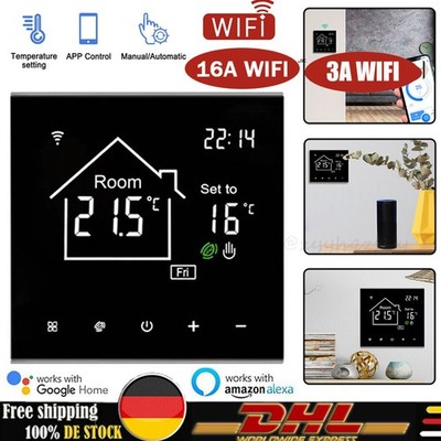 Smart Thermostat WiFi Kompatibel mit Tuya Smart Life/Alexa/Google Home 16A/3A.