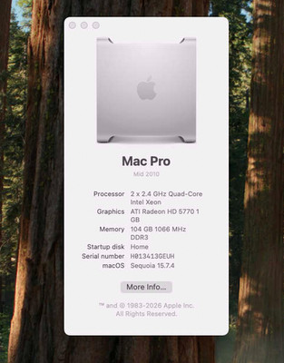 !!!! RARE - 2009 Mac Pro Firmware 5,1 Sequoia Open Core Patched.