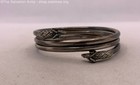 925 Sterling Silver Wrap Around Double Rams Head Bangle Bracelet - 35.6g — photo 2