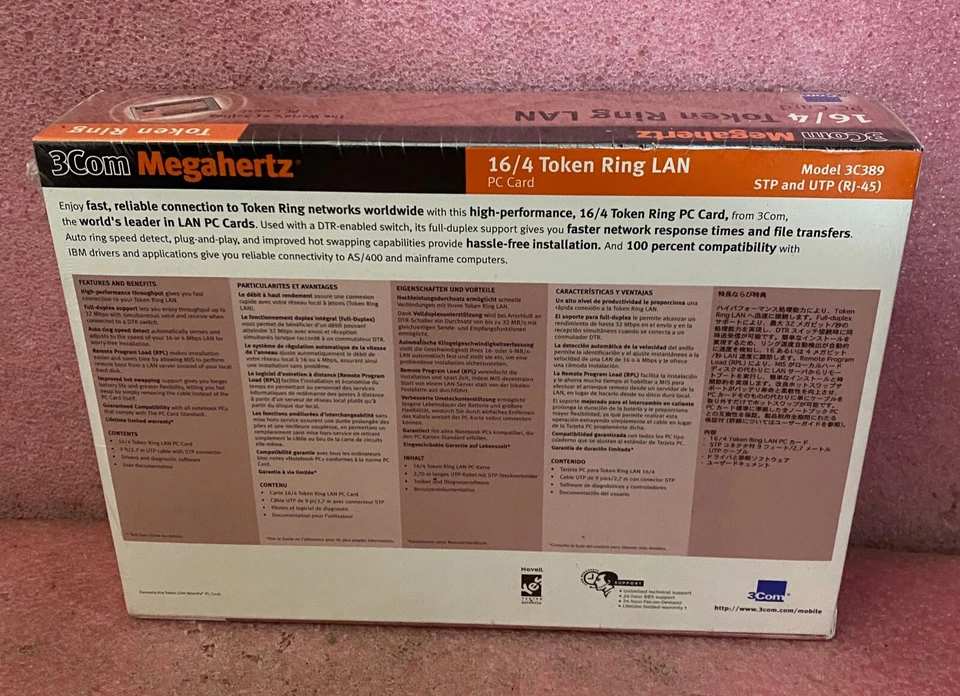 Vintage 3Com Megaherts 16/4 Token Ring LAN PCMCIA Card Model 3C389. - Image 2 of 4