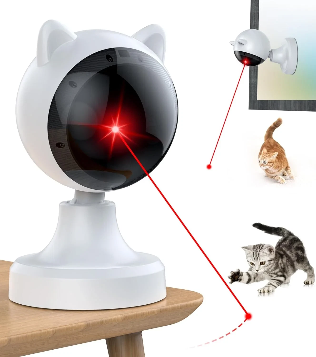 Automatic Cat Laser Toys, Interactive Laser Cat Play Indoor Cats/Kitty/Dogs,