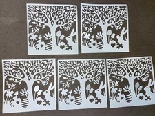   5 EASTER BUNNY SQUARE   cardstock paper die cut embellishments