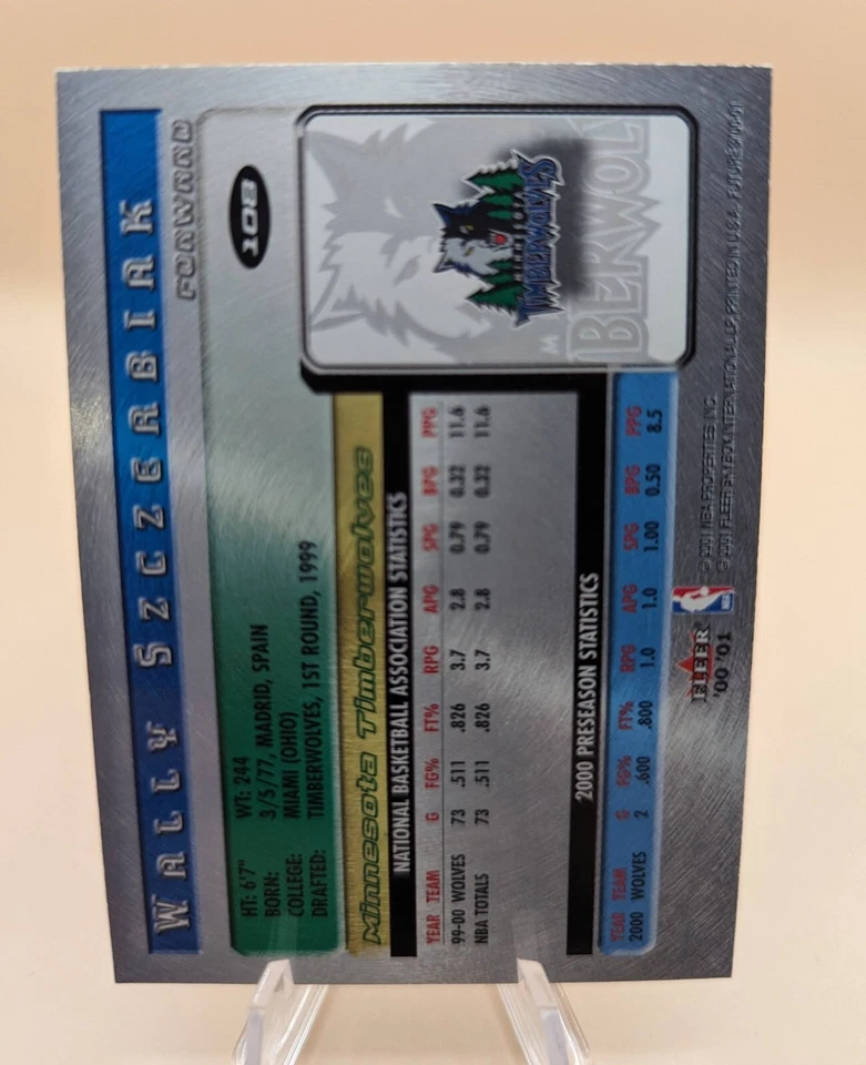 2000-01 Fleer Futures Wally Szczerbiak basketball card #108 Timberwolves - Image 2 of 2