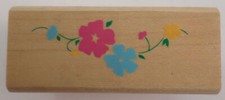 Posh Impressions 1995 Floral Swag Vine Wooden Rubber Stamp
