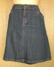 Liz Claiborne 12P Blue Jean Mini Above Knee Length Straight Pencil Skirt