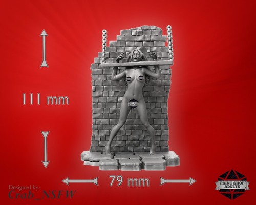 Devote De Pilori Miniature Dungeon Pleasure Figurine Nsfw Érotique Cadeau 75mm - Afbeelding 7 van 8