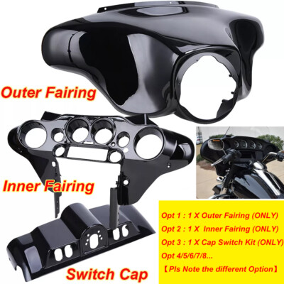 Batwing Inner /Outer Fairing / Switch Cap For Harley Street Electra Glide 96-13
