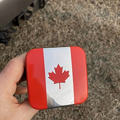 Red Chrome Canada Metal Flag Hitch Cover Plug Fits 2" Tow Rear Receiver