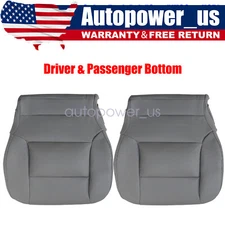 For 2014-18 Chevy Silverado Work Truck Driver & Passenger Bottom Seat Cover Gray