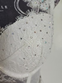 VICTORIA'S SECRET CORSET BRA BUSTIER GARTER BRIDAL SWAROVSKI CRYSTALS 36C