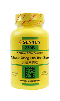 Sun Ten - Cnidium & Tea Formula Capsules / Chuan Xiong Cha Tiao San / 川芎茶調散 250B