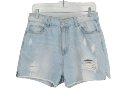 CHARLOTTE RUSSE REFUGE Cut-Off Shorts Women 9 Blue Denim Distressed Mom Short