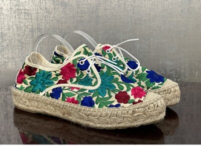 STAR LOVE Women's Flower Embroided Sneakers Shoes US Size: 7-7.5