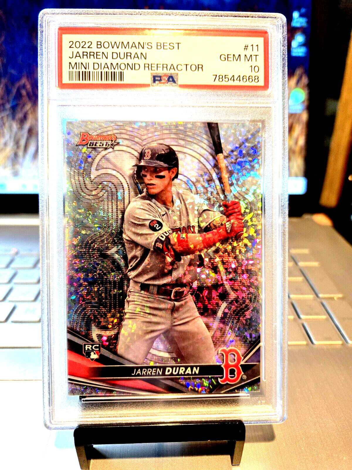 2022 Bowman's Best #129/299 Jarren Duran Mini Diamond Ref, #11 Gem Mt. 10 " Star