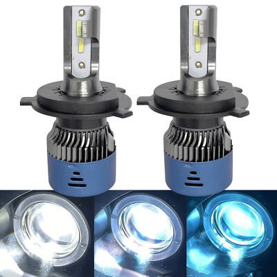 H4 10000K LED Kit Headlight Bulb Switchback 6K 8K 10K White Blue + Strobe Light