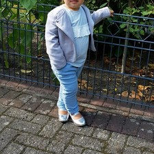 Mädchen Jacke Bikerstil Bikerjacke Lederjacke Wildlederlook H&M Topzustand Gr.98