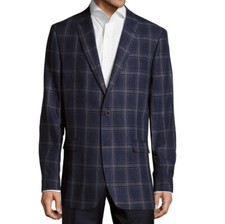 Tommy Hilfiger 135013 Mens 'Ethan" Grey/Navy Plaid Window Blazer Jacket sz. 38R