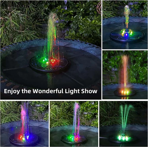 Solar Powered Fountain Water Pump Bird Bath Floating Garden Pond Pool Fish Tanks - Picture 2 of 22