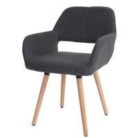 Esszimmerstuhl MCW-A50 Ii, Stuhl Lehnstuhl, Retro Design, Textil, Grau