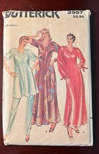 VTG Butterick 3557 Caftan Tunic Lounging Gown Pants Pattern Size S UNCUT FF