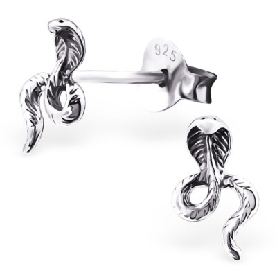 Ohrstecker Kobra  925 Silber Ohrringe Schlange gothic indianer Damen Herren neu