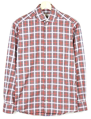 ETON Slim Formelle Shirt Hemd Herren US 38 Kariert Ausschnitt Knopfleisten