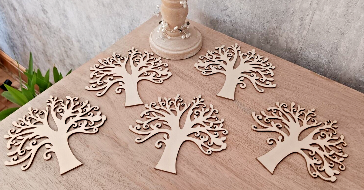 5X Tree of Life Cut Out Wooden MDF Shapes for Crafts Decor 